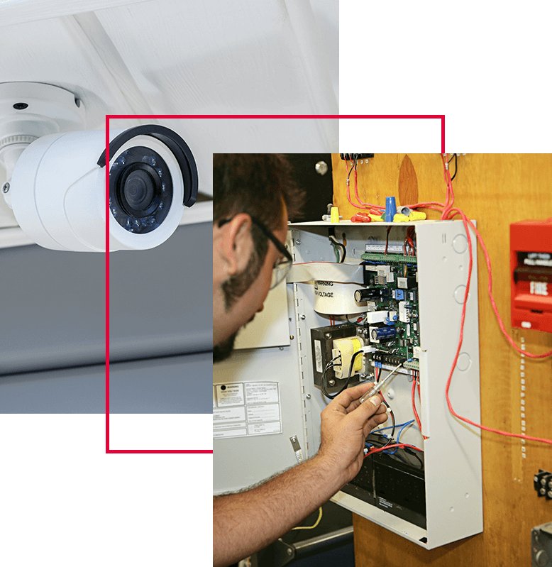 PES - Technicians repairing surveilance camera systems